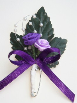 Gästeanstecker "Steffi" zur Hochzeit im 10er Set AS0028 - lila