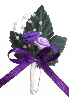 Gästeanstecker "Steffi" zur Hochzeit im 10er Set AS0028 - lila
