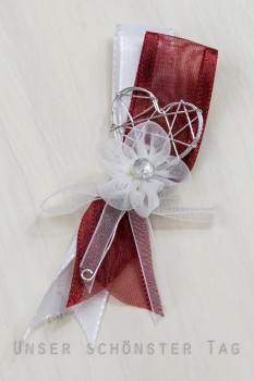 Gästeanstecker "Lea" zur Hochzeit im 10er Set AS0043 - bordeaux