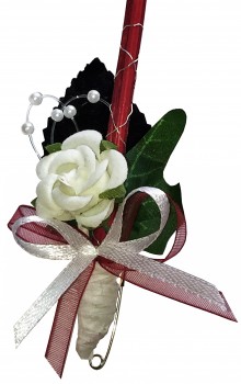 Gästeanstecker zur Hochzeit im 10er Set AS0044 Gothik - schwarz, weiß, bordeaux
