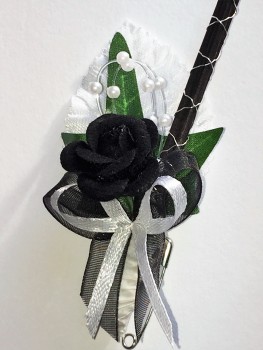 Hochzeitsanstecker zur Hochzeit im 10er Set AS0045 Gothik - schwarz, weiß