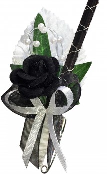 Hochzeitsanstecker zur Hochzeit im 10er Set AS0045 Gothik - schwarz, weiß