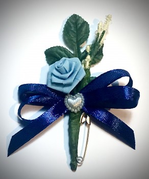 Gästeanstecker "Tamara" zur Hochzeit AS0060 blau, hellblau - 10 Stück Anstecker, Hochzeitsbüscherl