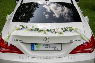 6-tlg Autogirlande & Türschleifen " Loredana " AU0005 - grün, weiß