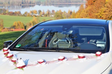Autoschmuck " Lilly " AU0017 - bordeaux, weiß