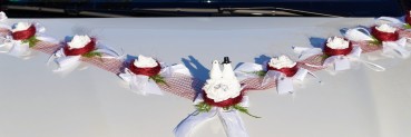 Autoschmuck " Lilly " AU0017 - bordeaux, weiß