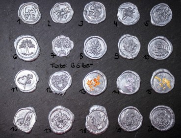 Wachssiegel selbstklebend 10er Set WASS009 - Motiv 9 Olivenzweig