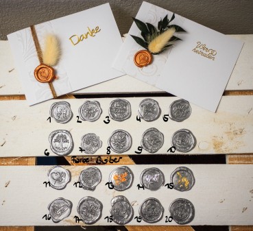 Wachssiegel selbstklebend 10er Set WASS009 - Motiv 9 Olivenzweig