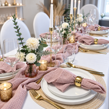 Tischdeko Set * BLUSH mieten – soft & romantisch / ab 4 € pro Person