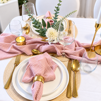 Preview: Tischdeko Set * BLUSH mieten – soft & romantisch / ab 4 € pro Person