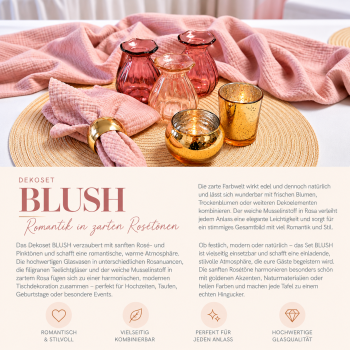 Preview: Tischdeko Set * BLUSH mieten – soft & romantisch / ab 4 € pro Person