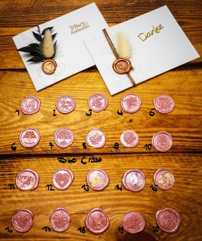 Wachssiegel selbstklebend 10er Set WASS016 - Motiv 16 Ringe