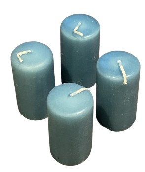 4 Kerzen 75mm x 40mm TÜRKIS / PETROL