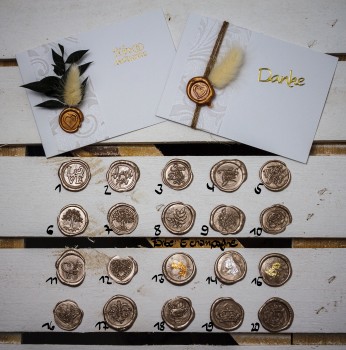 Wachssiegel selbstklebend 10er Set WASS004 - Motiv 4 Thank you2