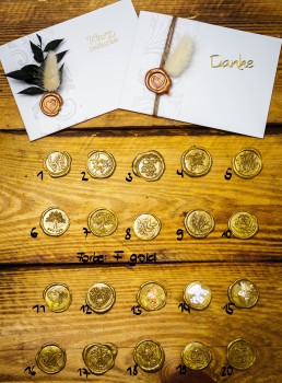 Wachssiegel selbstklebend 10er Set WASS016 - Motiv 16 Ringe