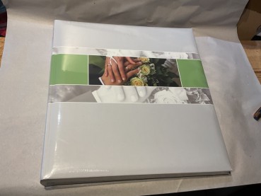 Gästebuch Hochzeit Eheringe, Hände, Brautstrauß GB0005 Fotoalbum grau