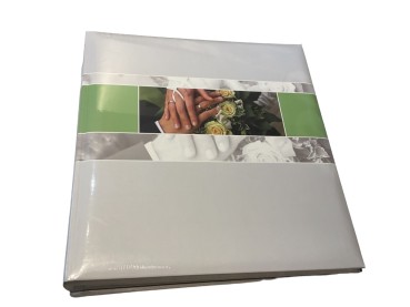 Gästebuch Hochzeit Eheringe, Hände, Brautstrauß GB0005 Fotoalbum grau