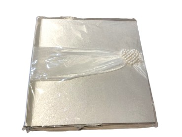 Gästebuch Hochzeit Herz Perlen GB0015 Fotoalbum weiß perlmutt