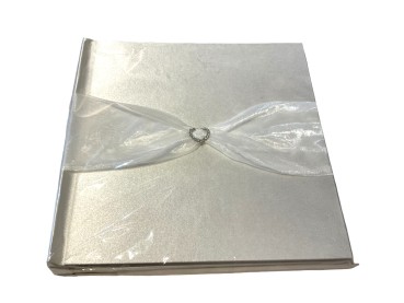 Gästebuch Hochzeit Herz Strass GB0016 Fotoalbum weiß perlmutt