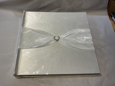 Gästebuch Hochzeit Herz Strass GB0016 Fotoalbum weiß perlmutt