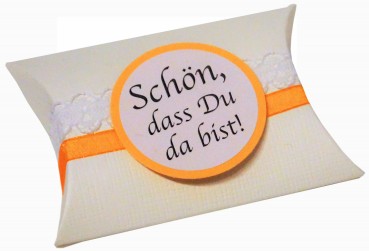 Gastgeschenke Mandeln Vintage Spitze Hochzeit Taufe Kommunion Konfirmation GG0051 orange
