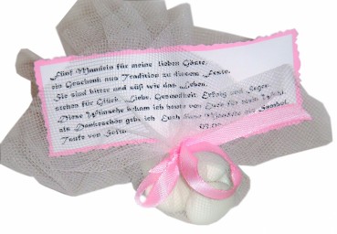 Gastgeschenke Zuckermandeln Taufe GG0063 rosa