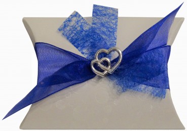 Gastgeschenke Mandeln Doppel HERZ Hochzeit Taufe Kommunion Konfirmation GG0093 blau