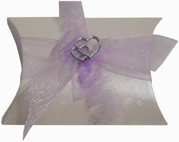 Gastgeschenke Mandeln Doppel HERZ Hochzeit Taufe Kommunion Konfirmation GG0093 flieder