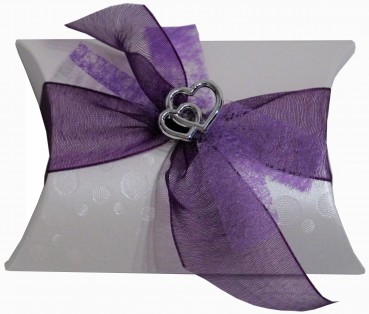 Gastgeschenke Mandeln Doppel HERZ Hochzeit Taufe Kommunion Konfirmation GG0093 lila
