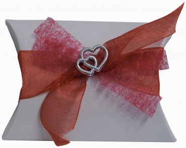Gastgeschenke Mandeln Doppel HERZ Hochzeit Taufe Kommunion Konfirmation GG0093 rot