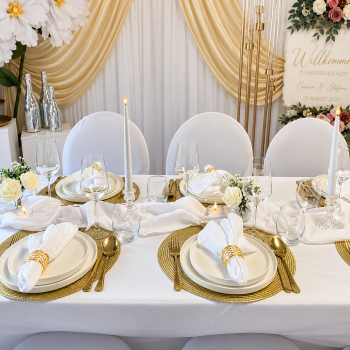 Dekoset GOLDEN – zeitlos & elegant | Verleih ab 4 € pro Person