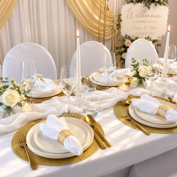 Dekoset GOLDEN – zeitlos & elegant | Verleih ab 4 € pro Person
