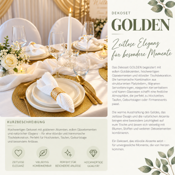 Preview: Dekoset GOLDEN – zeitlos & elegant | Verleih ab 4 € pro Person