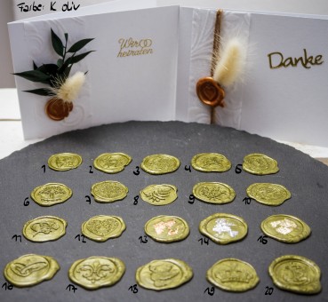 Wachssiegel selbstklebend 10er Set WASS009 - Motiv 9 Olivenzweig