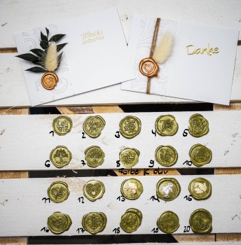 Wachssiegel selbstklebend 10er Set WASS009 - Motiv 9 Olivenzweig