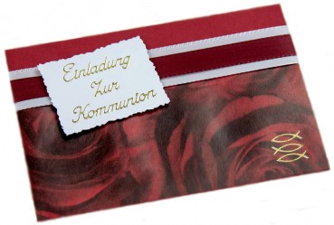 Einladungen Einladungskarten Kommunion im 10er Set KK002 bordeaux
