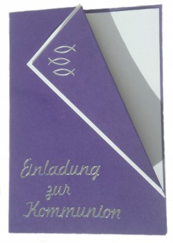 10 Einladungen Einladungskarten Kommunion KK003