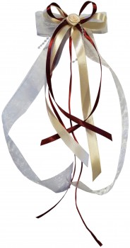 Antennenschleifen " Zoe " zur Hochzeit SCH0022 im 10er Set - creme, bordeaux