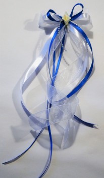 Antennenschleifen " Zoe " zur Hochzeit SCH0026 im 10er Set - weiß, blau