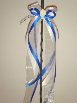 Antennenschleifen " Zoe " zur Hochzeit SCH0026 im 10er Set - weiß, blau