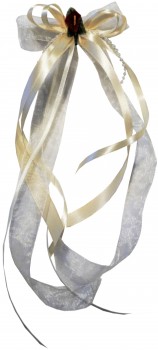 Antennenschleifen " Zoe " zur Hochzeit SCH0027 im 10er Set - creme, bordeaux