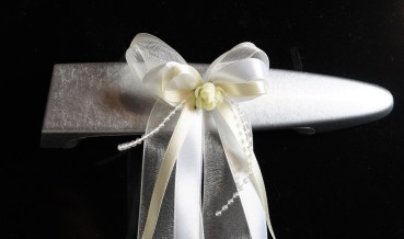 Antennenschleifen " Zoe " zur Hochzeit SCH0029 im 10er Set - weiß, creme, champagner, ivory