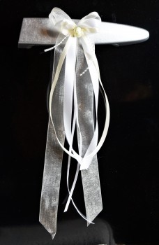 Antennenschleifen " Zoe " zur Hochzeit SCH0029 im 10er Set - weiß, creme, champagner, ivory