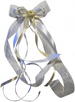 Antennenschleifen " Zoe " zur Hochzeit SCH0029 im 10er Set - weiß, creme, champagner, ivory