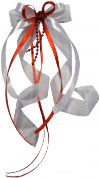 Antennenschleifen " Zoe " zur Hochzeit SCH0032 im 10er Set - weiss, rot