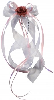 Antennenschleifen " Zoe " zur Hochzeit SCH0034 im 10er Set - weiss pink