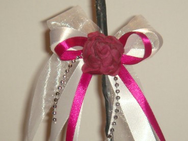 Antennenschleifen " Zoe " zur Hochzeit SCH0035 im 10er Set - weiss, beere, magenta