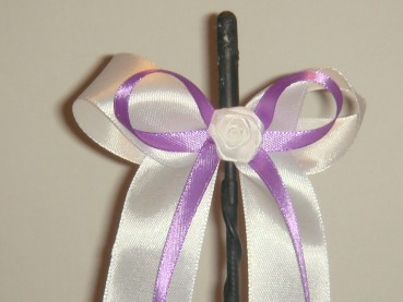 Antennenschleifen zur Hochzeit " Emily " SCH0038 im 10er Set - weiß, flieder
