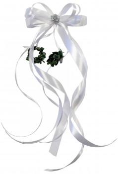Antennenschleifen zur Hochzeit " Vivien " SCH0040 im 10er Set - weiss, silber