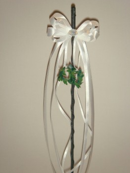 Antennenschleifen zur Hochzeit " Vivien " SCH0040 im 10er Set - weiss, silber